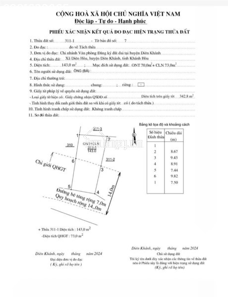 Chỉ 730 triệu/ lô có ngay lô đất đường nhựa. Diên Hoà - Diên Khánh