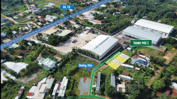 Duy nhất 2 lô (10x25=250m2) mặt tiền QL13 vào 50m, cty sản xuất 10.000m2 trước đất, dân đông như SG