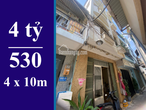 BÁN NHÀ HẺM ĐƯỜNG SỐ 19, TÂN QUY, QUẬN 7. DT: 4 X 10M, 3 LẦU